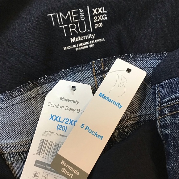 Maternity Time and Tru Distressed Bermuda Shorts with Full Panel - Picture 10 of 10